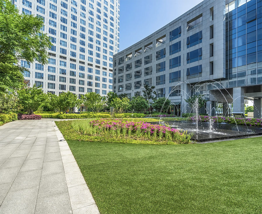 Office fountain and landscape